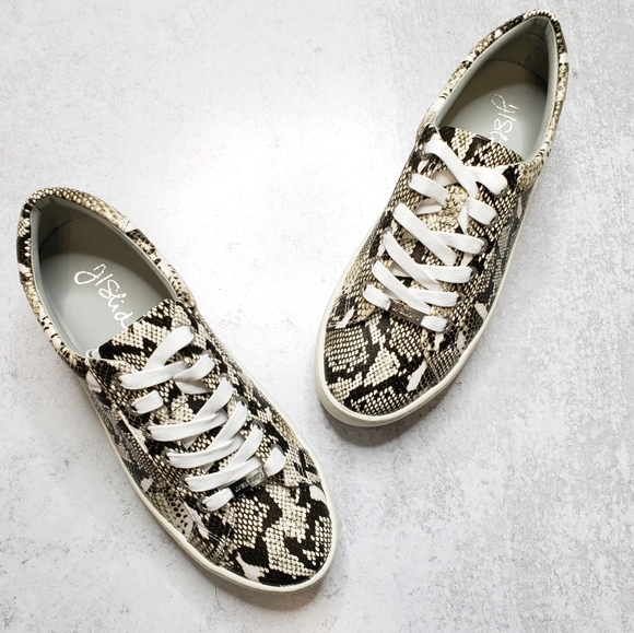 Jslides Hilton Platform Snakeskin Python Print Low Top Sneakers SZ 6.5 - Picture 3 of 8
